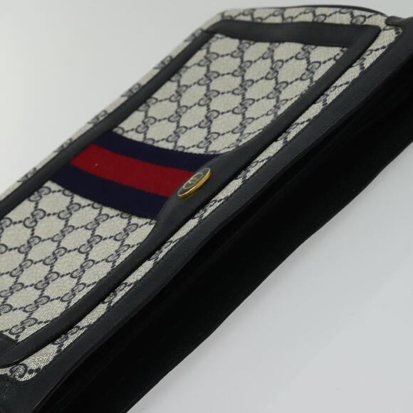 GUCCI GG Supreme Sherry Line Shoulder Bag Pvc Navy Gold 41 02 013 - Picture 6 of 16